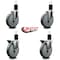 Service Caster 6'' Gray Poly Wheel Swivel 1-3/4'' Expanding Stem Caster Set 2 Brakes, 4PK SCC-EX20S614-PPUB-2-PLB-2-134 - alternate 5
